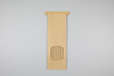 Brown Tin Tie Bag + Window