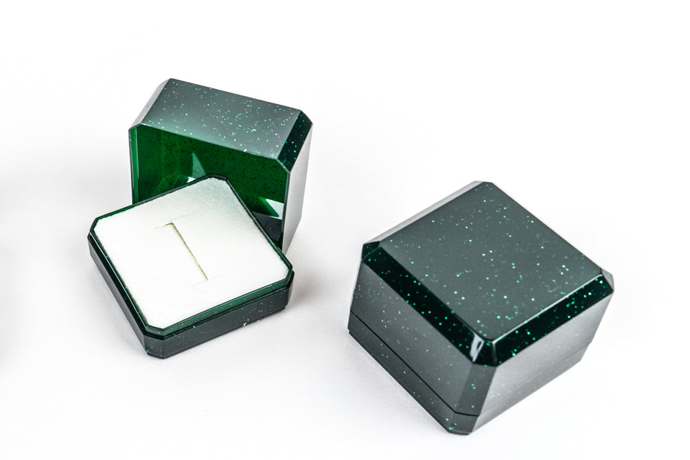 Dark green sparkle jewellery box