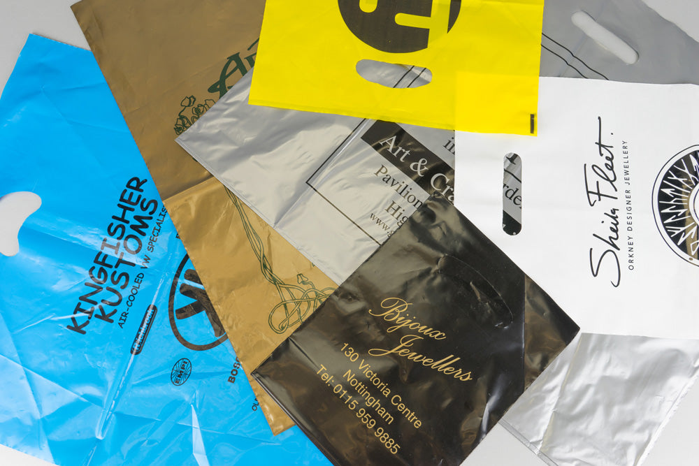 Printed polythene carrier bags